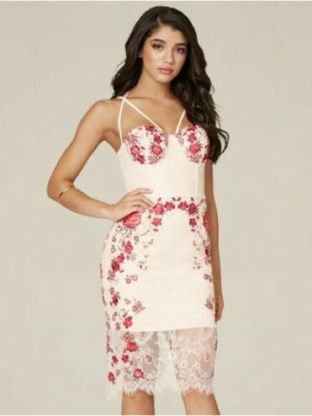 Vintage bebe Maddie Embroidered Midi Dress - Picture 2 of 8